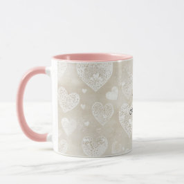 Caneca Corações de Creme Romântico