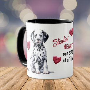Caneca Corações De Roubo De Cachorro Dalmático