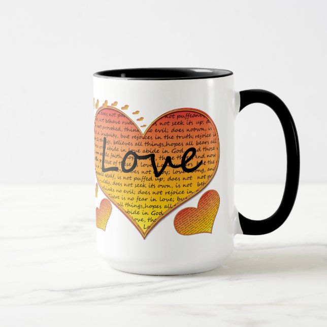 Caneca Corações do Amor 1 Coríntios 13 (Direita)