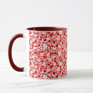 Caneca Corações do vermelho do amor do dia dos namorado