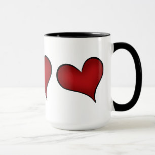 Caneca Corações do vermelho do dia dos namorados