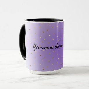 Caneca Corações Dourados do Ombre Purple Aqua