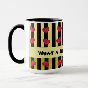 Caneca Corações e Listras