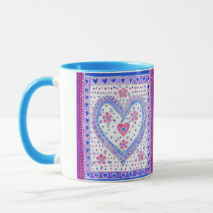 Caneca Corações e Rosas