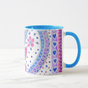 Caneca Corações e Rosas