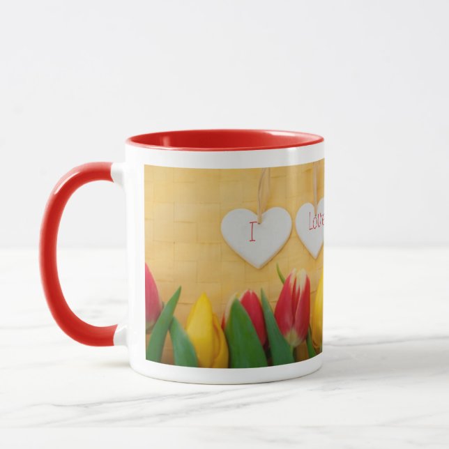 Caneca Corações e Tulipas (Esquerda)