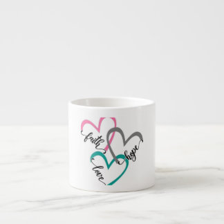 Caneca Corações Fé Esperança Amor
