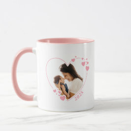 Caneca Corações Foto Fotograma Mug Rosa