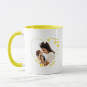 Caneca Corações Fotografia Foto Mug Yellow