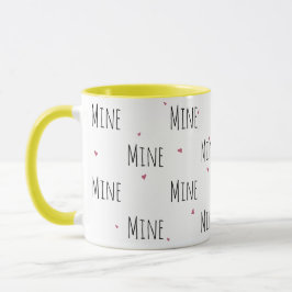 Caneca Corações Simples e Bonitos + texto "Mino" | Amor