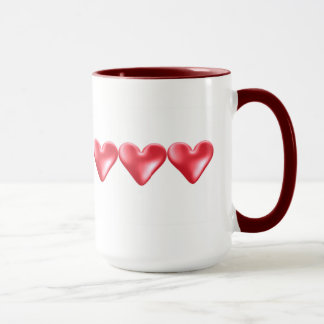 Caneca Corações Vermelhos Doces