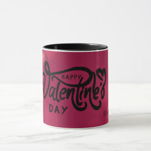 Caneca Corações Vermelhos Feliz Dia dos Namorados