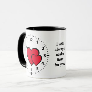 Caneca Corações Vermelhos   SEMPRE DÊ-LHE TEMPO   Namo