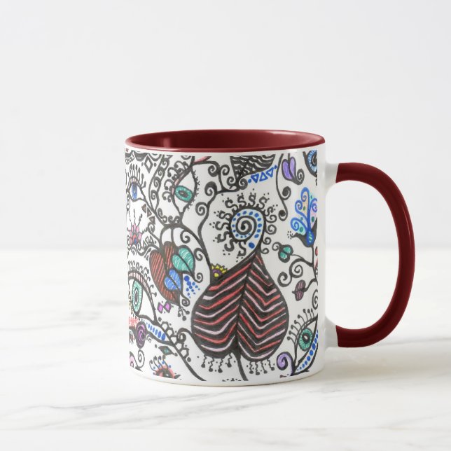 Caneca - Corações, videiras & olhos (Direita)
