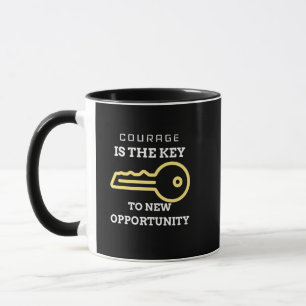 Caneca Coragem é a chave para uma nova oportunidade
