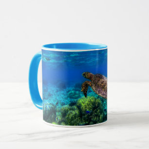 Caneca Coral de Tartaruga do Mar Tropical