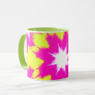 Caneca Corante Amarelo Verde Rosa Moderno