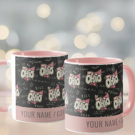 Caneca Corante rosa bonito do Ohio.