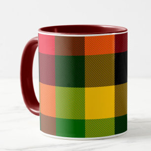 Caneca Cores Africanas Rasta Reggae Xadrez Padrão Design