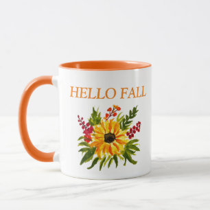 Caneca Cores d'água Girassóis Cupa de outono