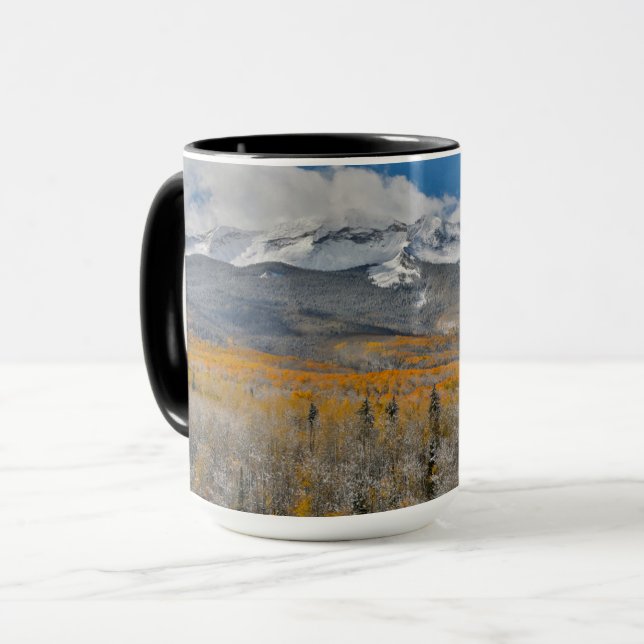 Caneca Cores de Outono Álamo &  | Montanhas Rochosas, Col (Frente Esquerda)