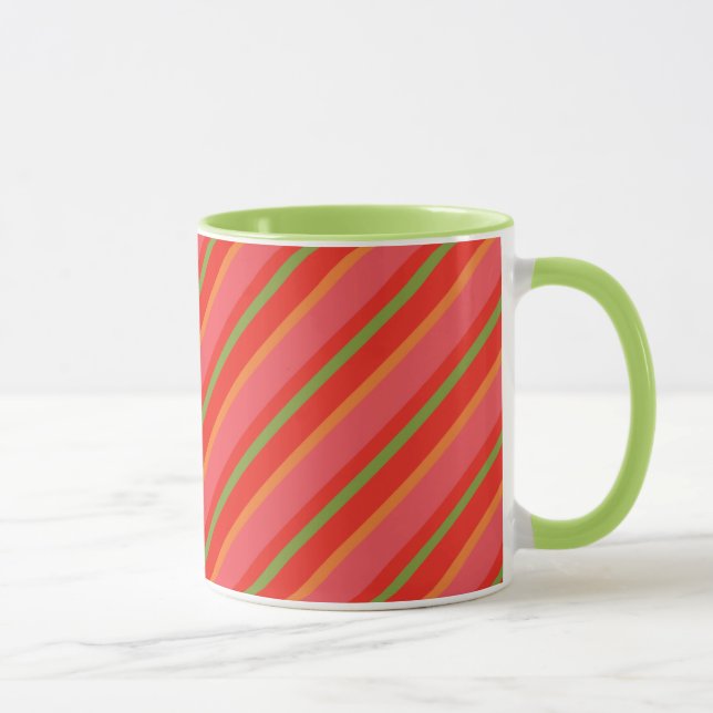 Caneca Cores De Papoila Snazzy Stripes Ringer Mug (Direita)
