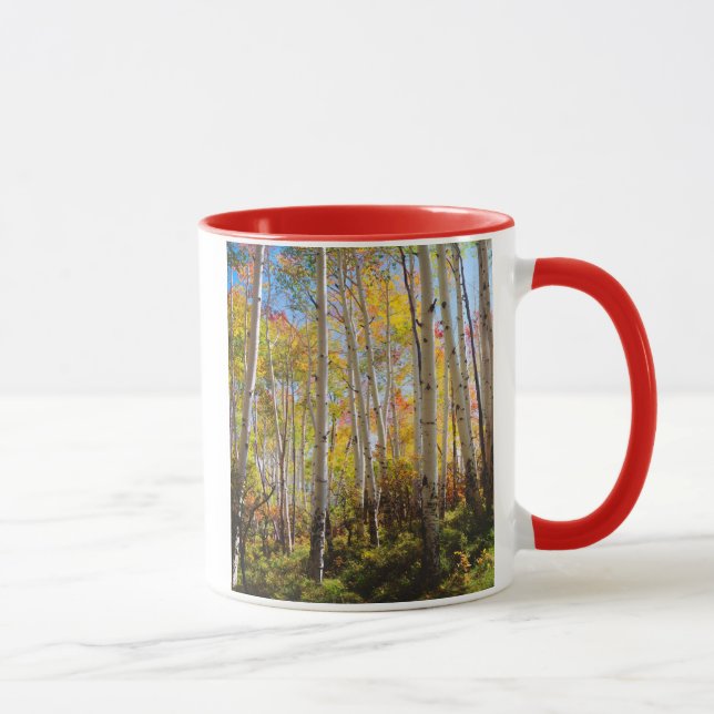 Caneca Cores de queda das árvores de Aspen 5 (Direita)