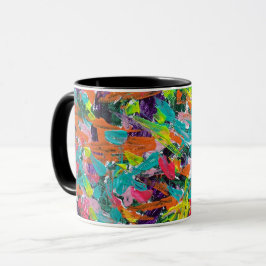 Caneca Cores e expressões em tintas acrílicas