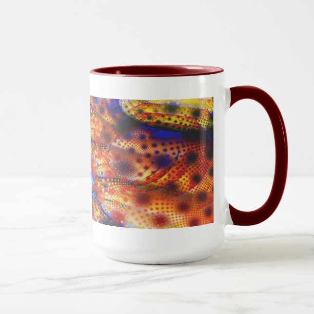 Caneca Cores Legal Fractal Abstrato fino (Direita)