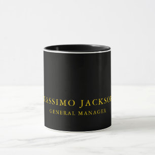 Caneca Cores Ouro Preto Profissional Minimalista Tendênci