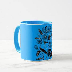 Caneca Cores Personalizadas Mug com Pintura de Arte de Fl