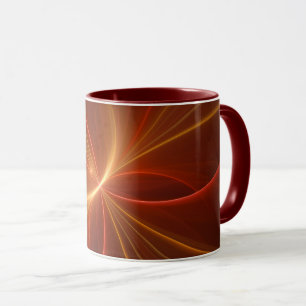 Caneca Cores Quentes Modernas de Arte Fractal Mística Abs