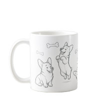 Caneca Corgi Caneca de Café com Desenho de Cachorr