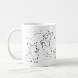 Caneca Corgi Caneca de Café com Desenho de Cachorr