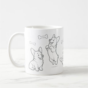 Caneca Corgi Caneca de Café com Desenho de Cachorr