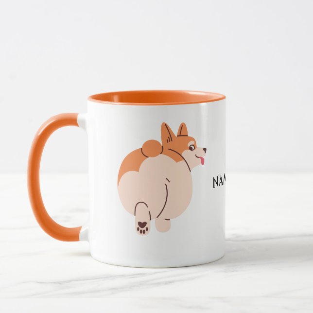 Caneca Corgi Cute com nome editável (Esquerda)