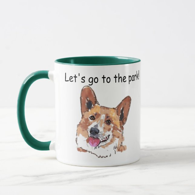 Caneca Corgi Cute Happy Smiling Dog | Vamos Ao Parque (Esquerda)