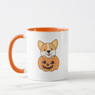 Caneca Corgi Em Cachorros De Abóbora Feliz Halloween