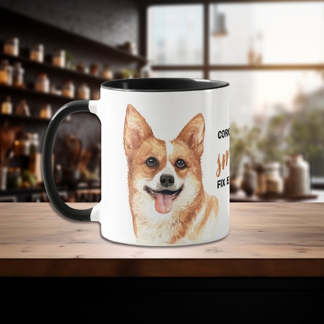 Caneca Corgi Smile Corrigir Tudo (Criador carregado)