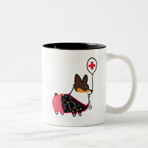 Caneca CorgiThings da enfermeira do Corgi da Tri