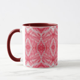Caneca Corner Abstract Bright Red White Watercolor Art
