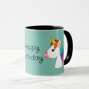 Caneca Corno Mágico Bonito com Cabelo Colorido Personal