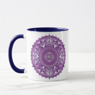 Caneca Coroa Chakra Purple Mandala Dois Tons