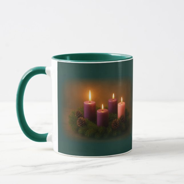 Caneca Coroa de Advento – Quarta Semana do Advento – Café (Esquerda)
