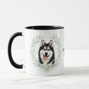 Caneca Coroa de Eucalipto Cachorro Husky Siberiano Monogr