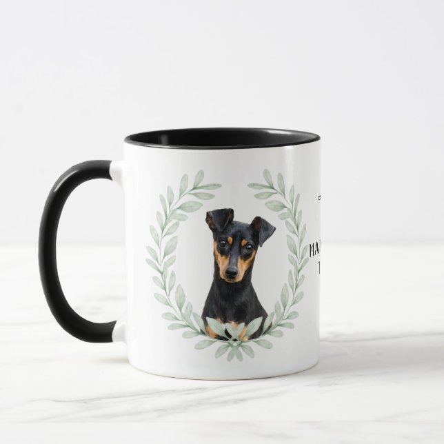 Caneca Coroa de Eucalipto Manchester Terrier Monograma (Esquerda)