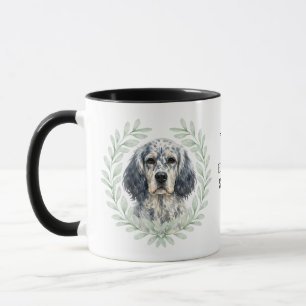 Caneca Coroa de Eucalipto Setter Inglês Cão Monograma