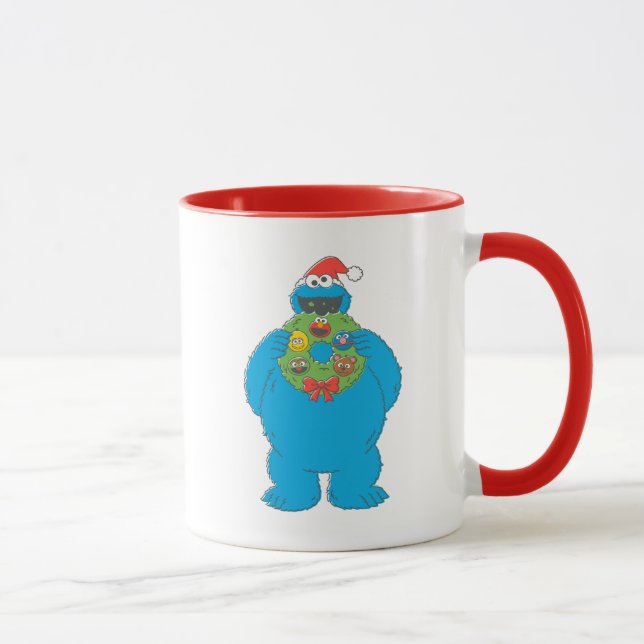 Caneca Coroa de Natal do Monstro dos Biscoitos Vintage (Direita)