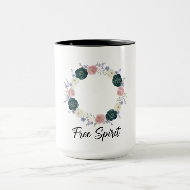 Caneca Coroa Floral Boho "Espírito Livre" (Centro)