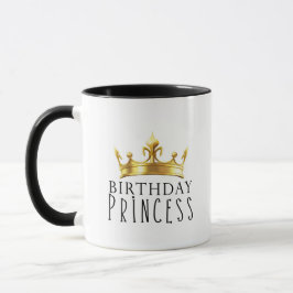 Caneca Coroa Real Dourada Aniversário Princesa Fofa